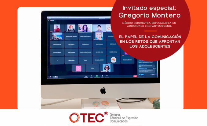 Charla online con Gregorio Montero Medico Psiquiatra especialista en infantojuvenil  y Lupe del Río fundadora del Método OTEC: Oratoria,Técnicas de Expresión y Comunicación.